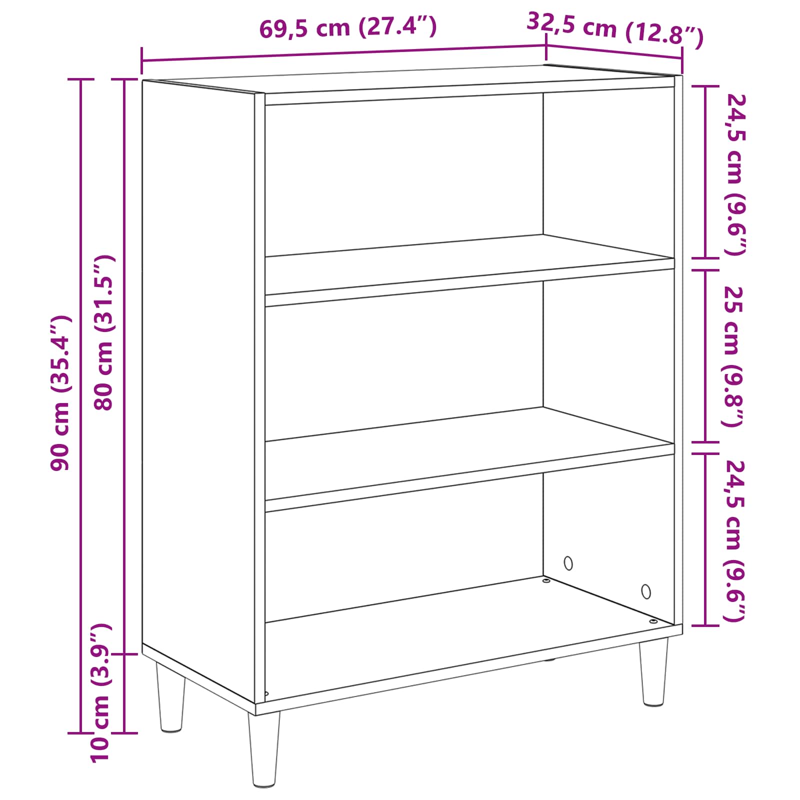 Kreveta Crni hrast 69,5 x 32,5 x 90 cm Konstruirano drvo