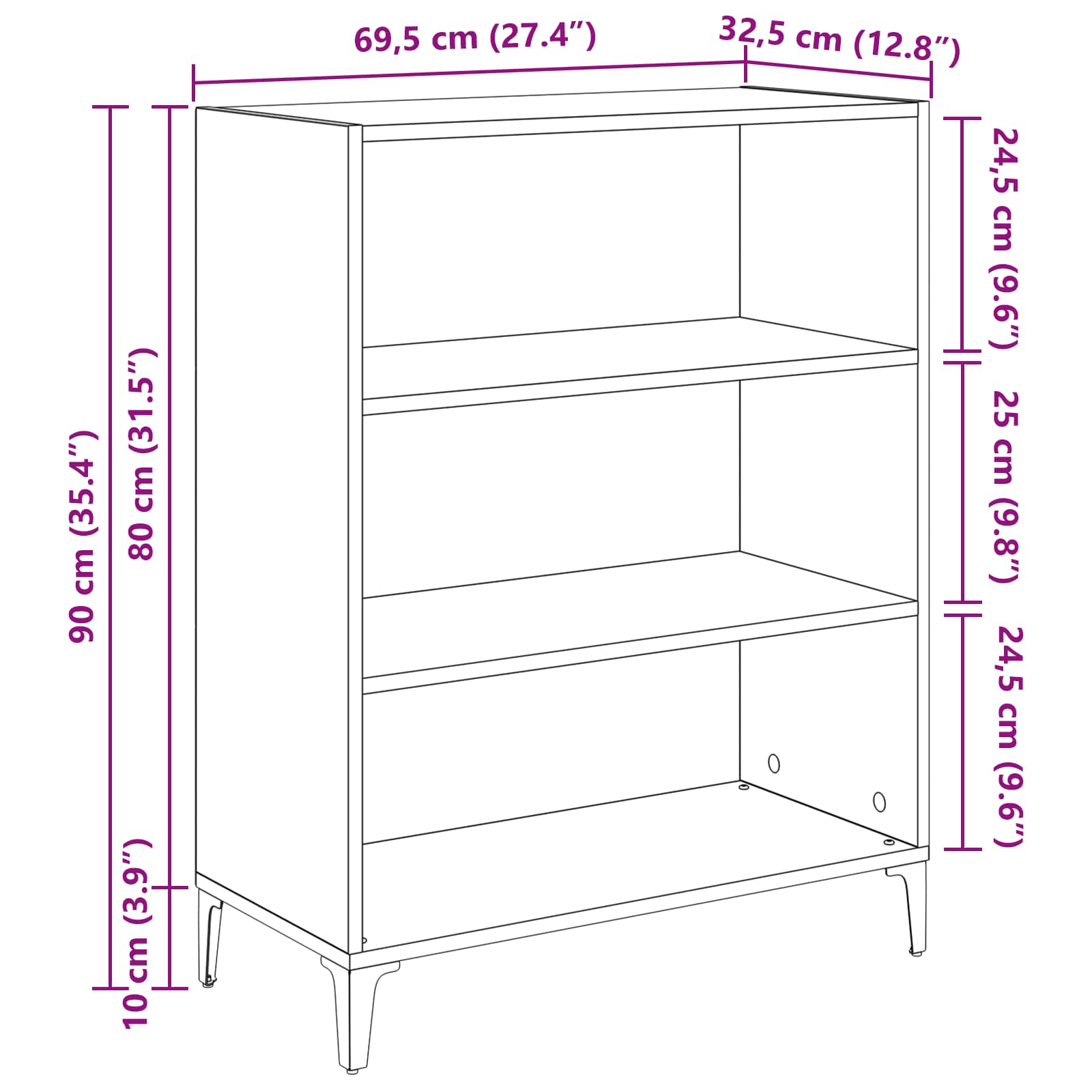 Kreveta Umjetnički hrast 69,5 x 32,5 x 90 cm Konstruirano drvo