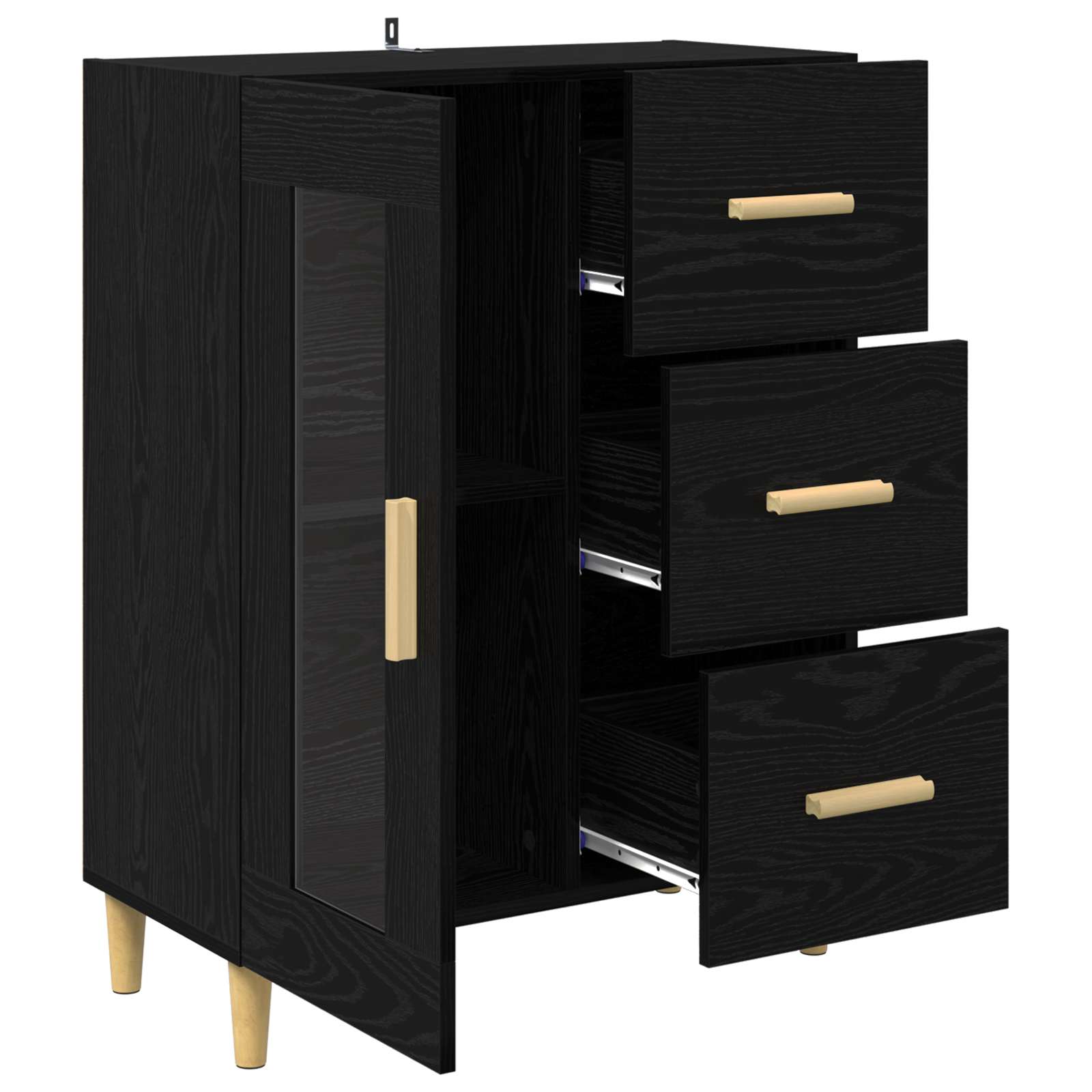 Kreveta Crni hrast 69,5 x 34 x 90 cm Konstruirano drvo