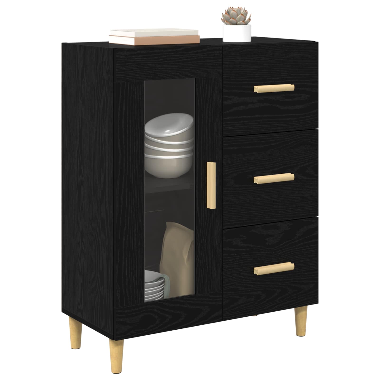 Kreveta Crni hrast 69,5 x 34 x 90 cm Konstruirano drvo