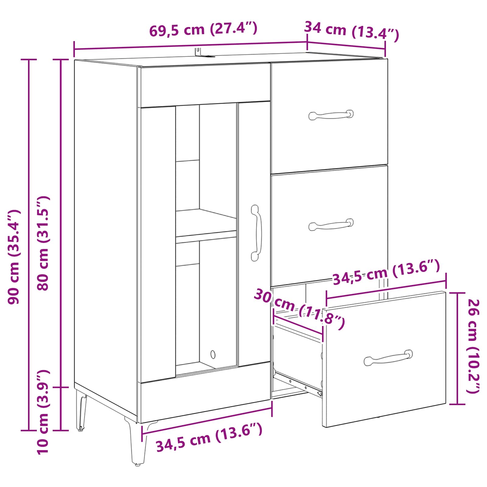 Kreveta Crni hrast 69,5 x 34 x 90 cm Obrađeno drvo i čelik