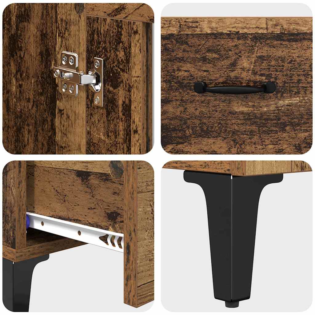Highboard Staro drvo 70 x 31 x 115 cm Obrađeno drvo i čelik