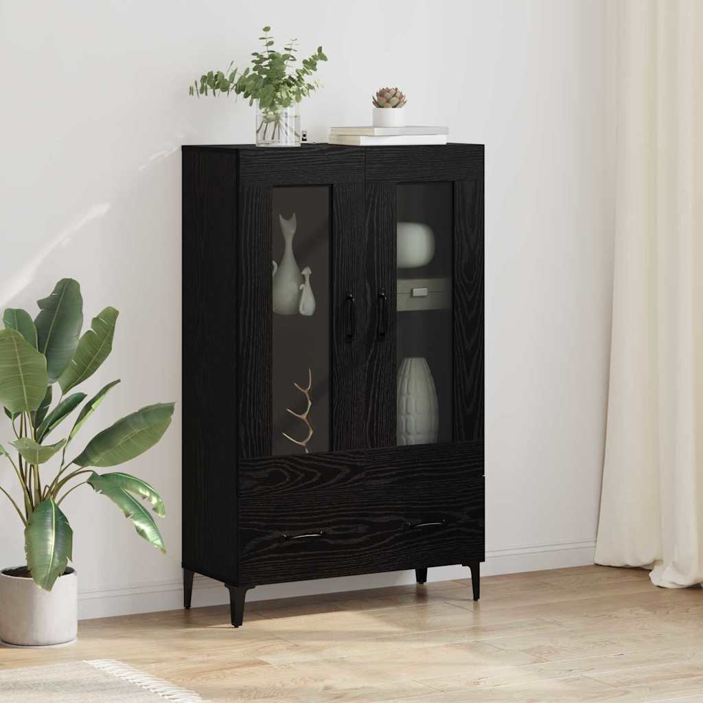 Highboard Crni hrast 70 x 31 x 115 cm Obrađeno drvo i čelik