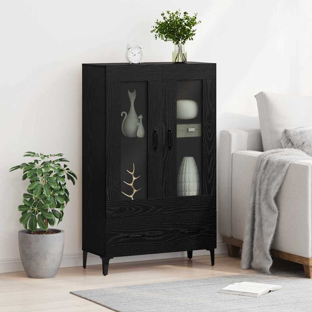 Highboard Crni hrast 70 x 31 x 115 cm Obrađeno drvo i čelik
