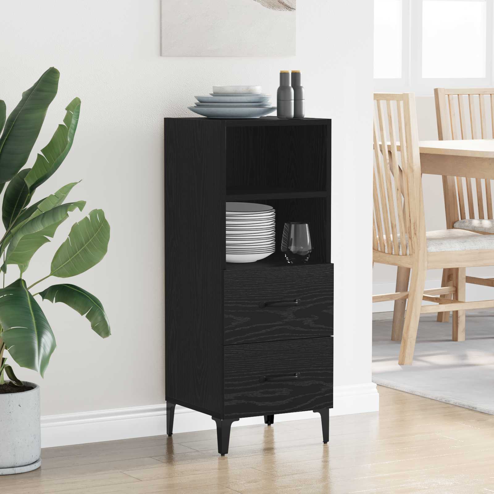 Kreveta Crni hrast 34 x 34.5 x 90 cm Konstruirano drvo