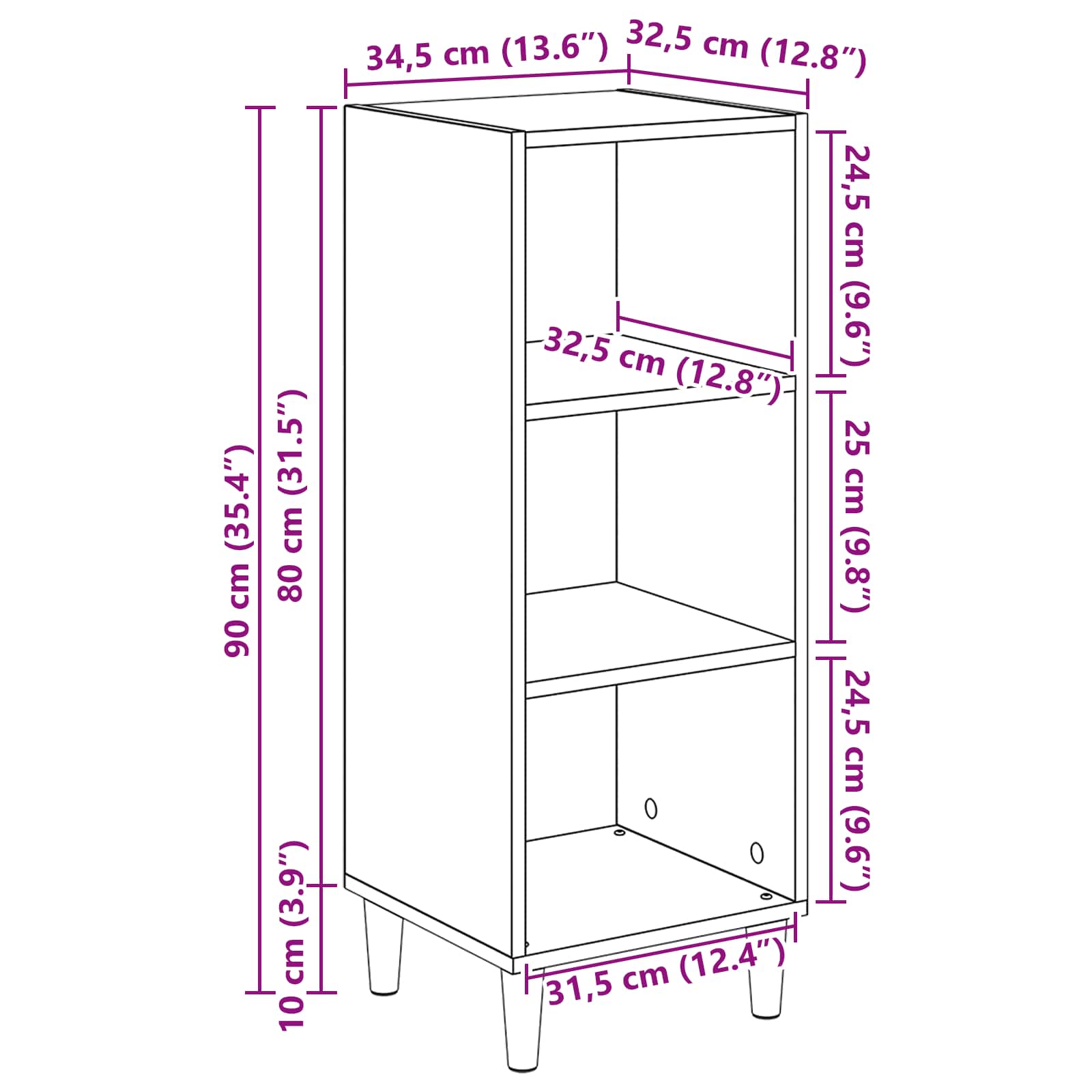 Kreveta Crni hrast 34,5 x 32,5 x 90 cm Konstruirano drvo