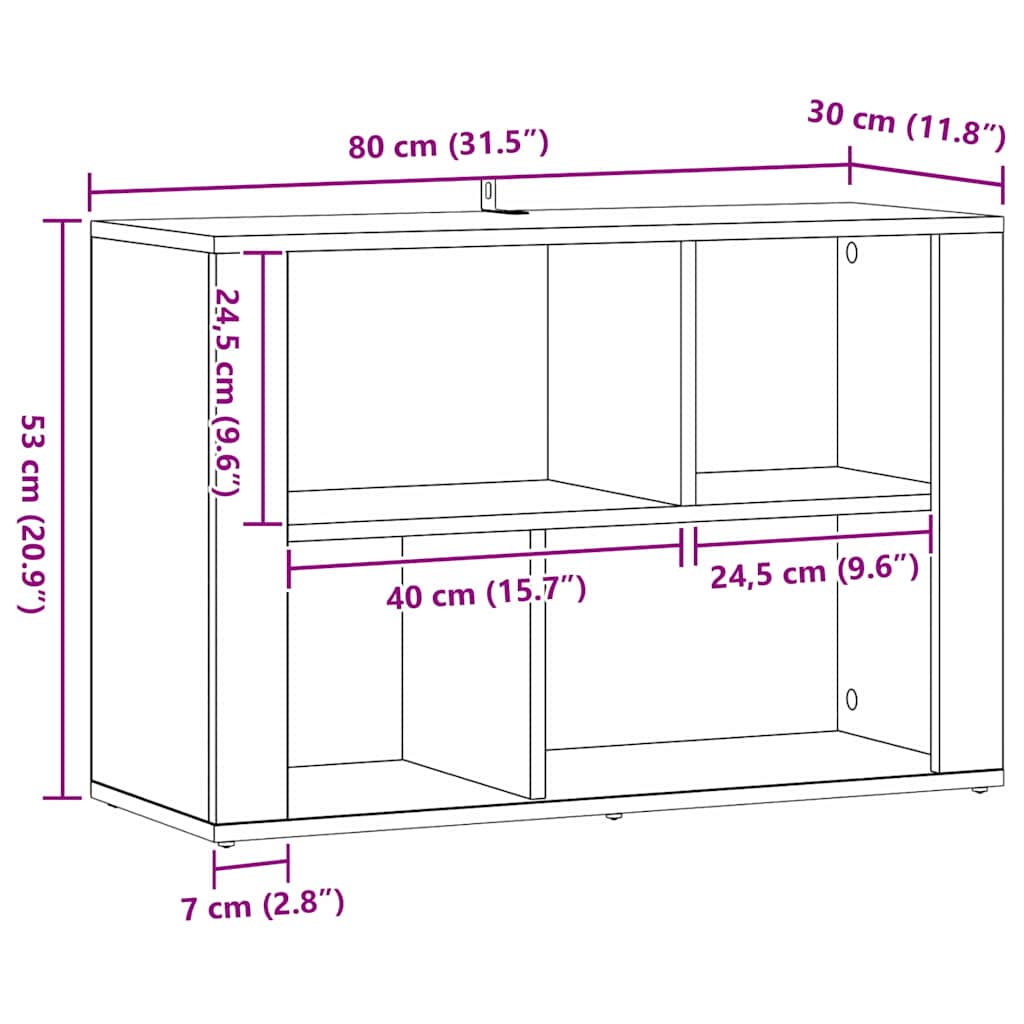 Kreveta Crni hrast 80 x 30 x 53 cm Konstruirano drvo