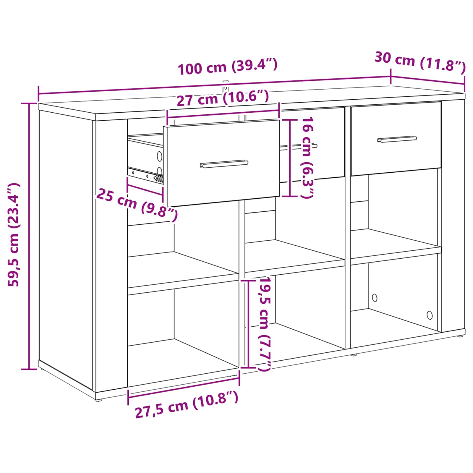 Kreveta Umjetnički hrast 100 x 30 x 59,5 cm Konstruirano drvo