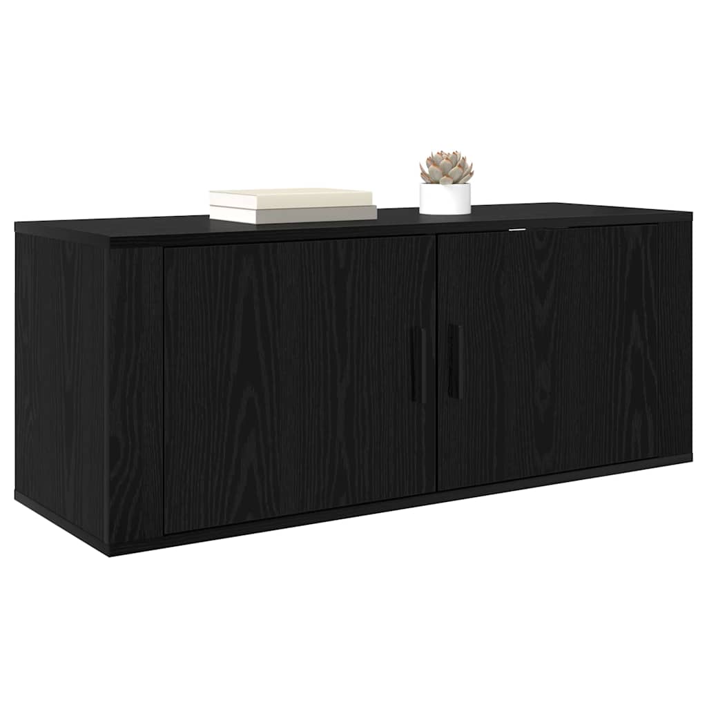 Ormar za TV montiran na zid Zidne Crni hrast 100 x 34,5 x 40 cm