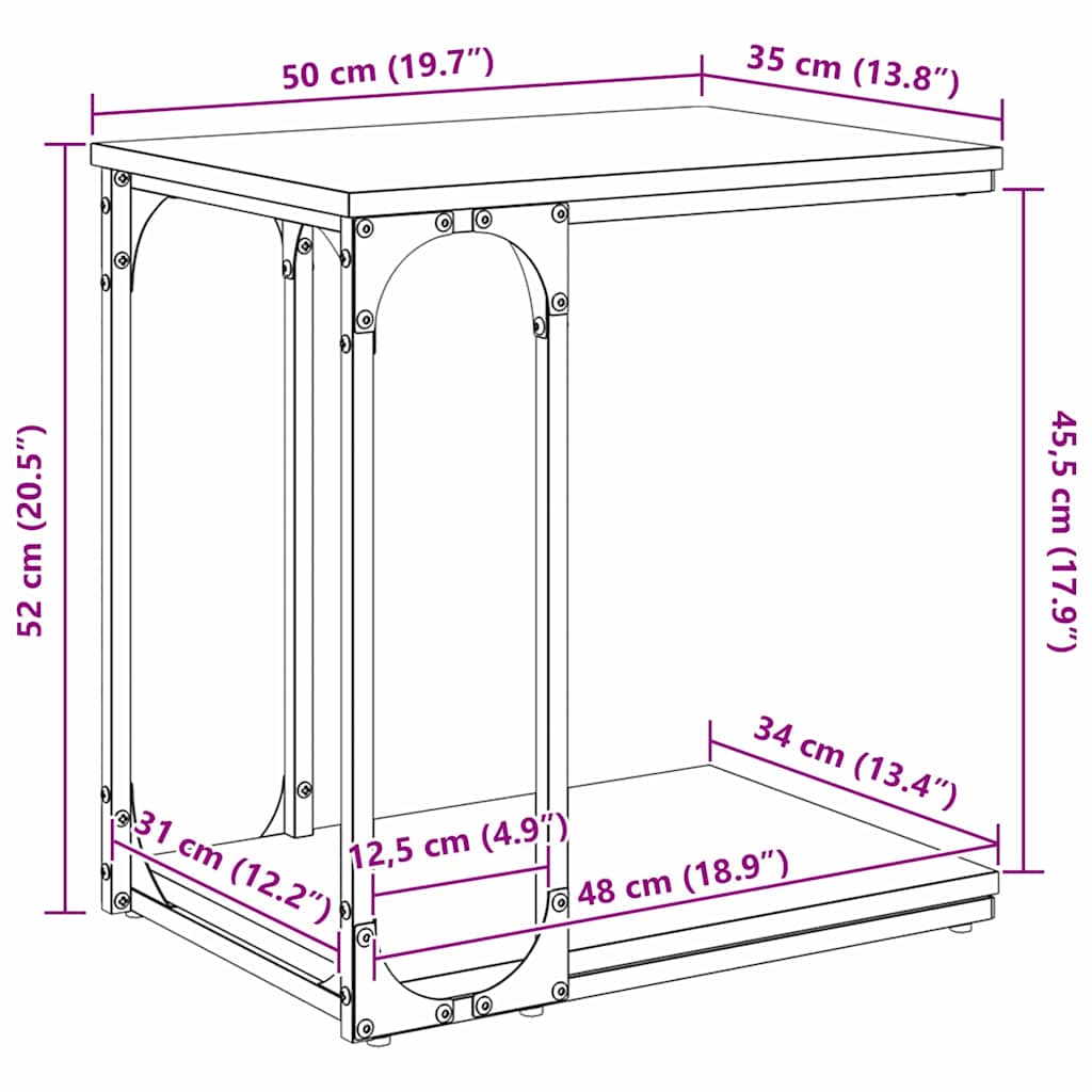 Bocni stol Staro drvo 50 x 35 x 52 cm Konstruirano drvo