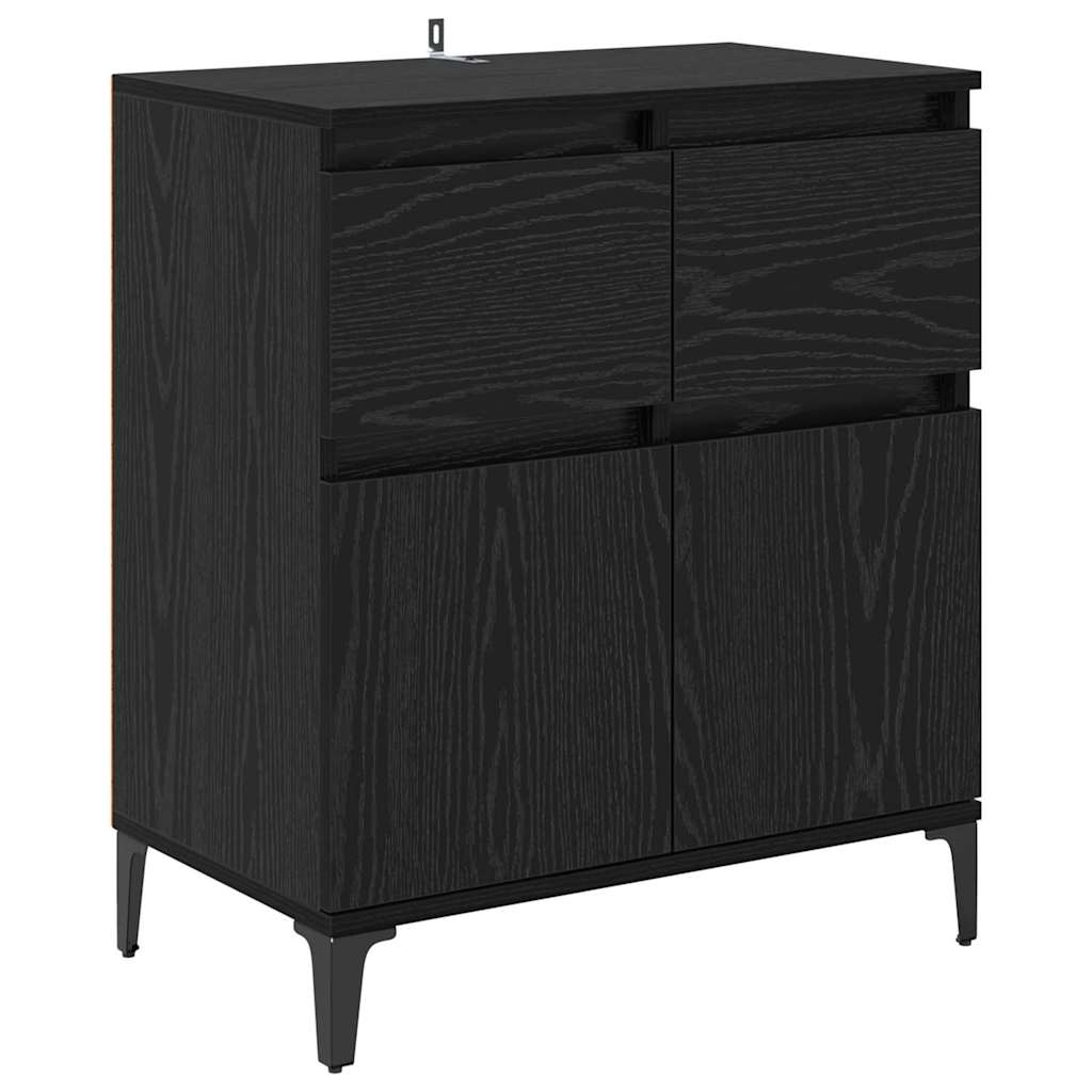 Kreveta Crni hrast 60 x 35 x 70 cm Obrađeno drvo i čelik