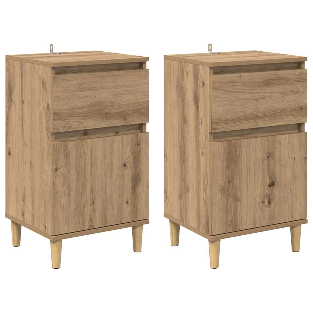 Noćni ormar s ladicama 2 pcs Umjetnički hrast 40 x 35 x 70 cm