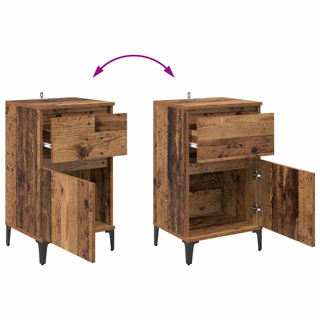 Noćni ormar 2 pcs Staro drvo 40 x 35 x 70 cm Konstruirano drvo