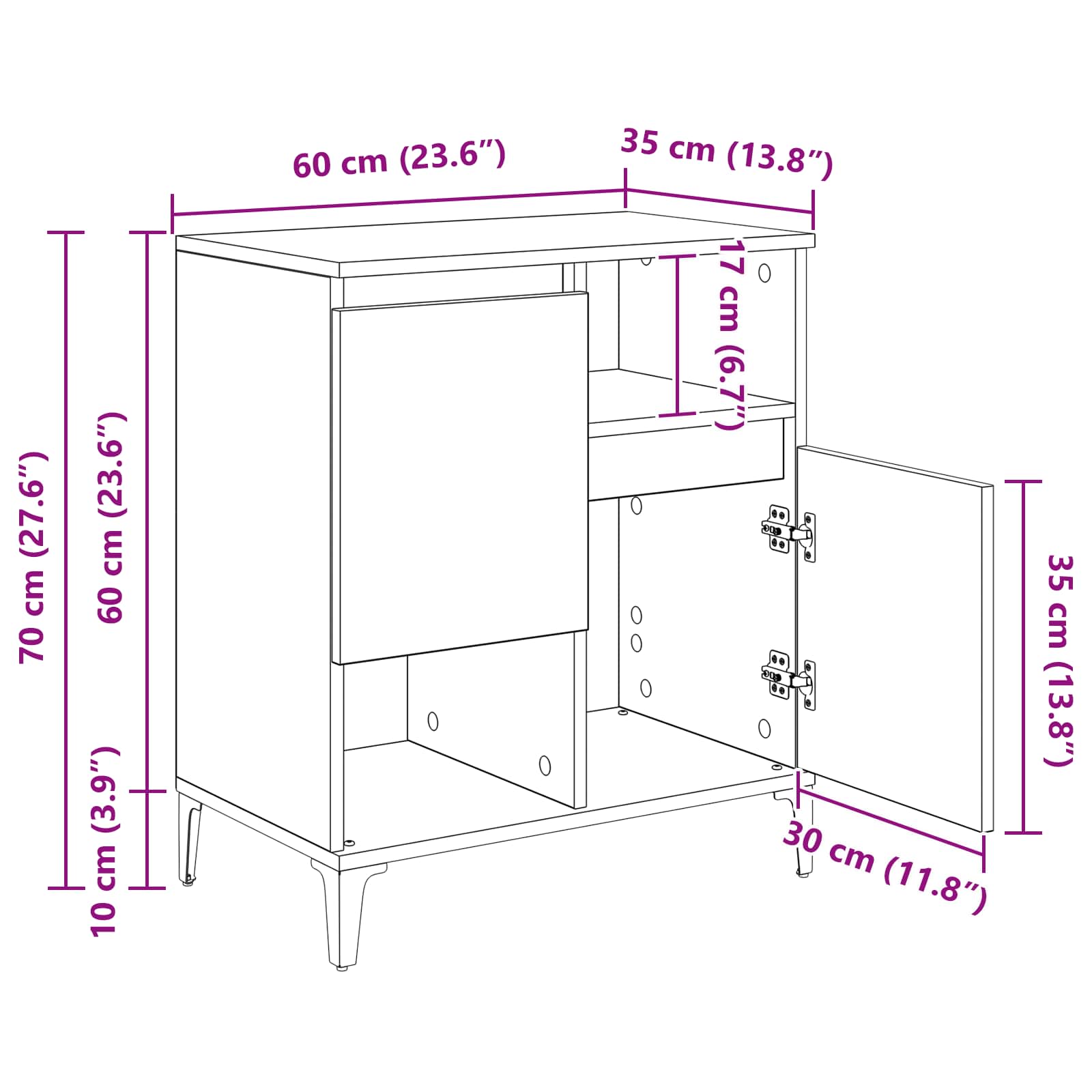 Kreveta Crni hrast 60 x 35 x 70 cm Konstruirano drvo