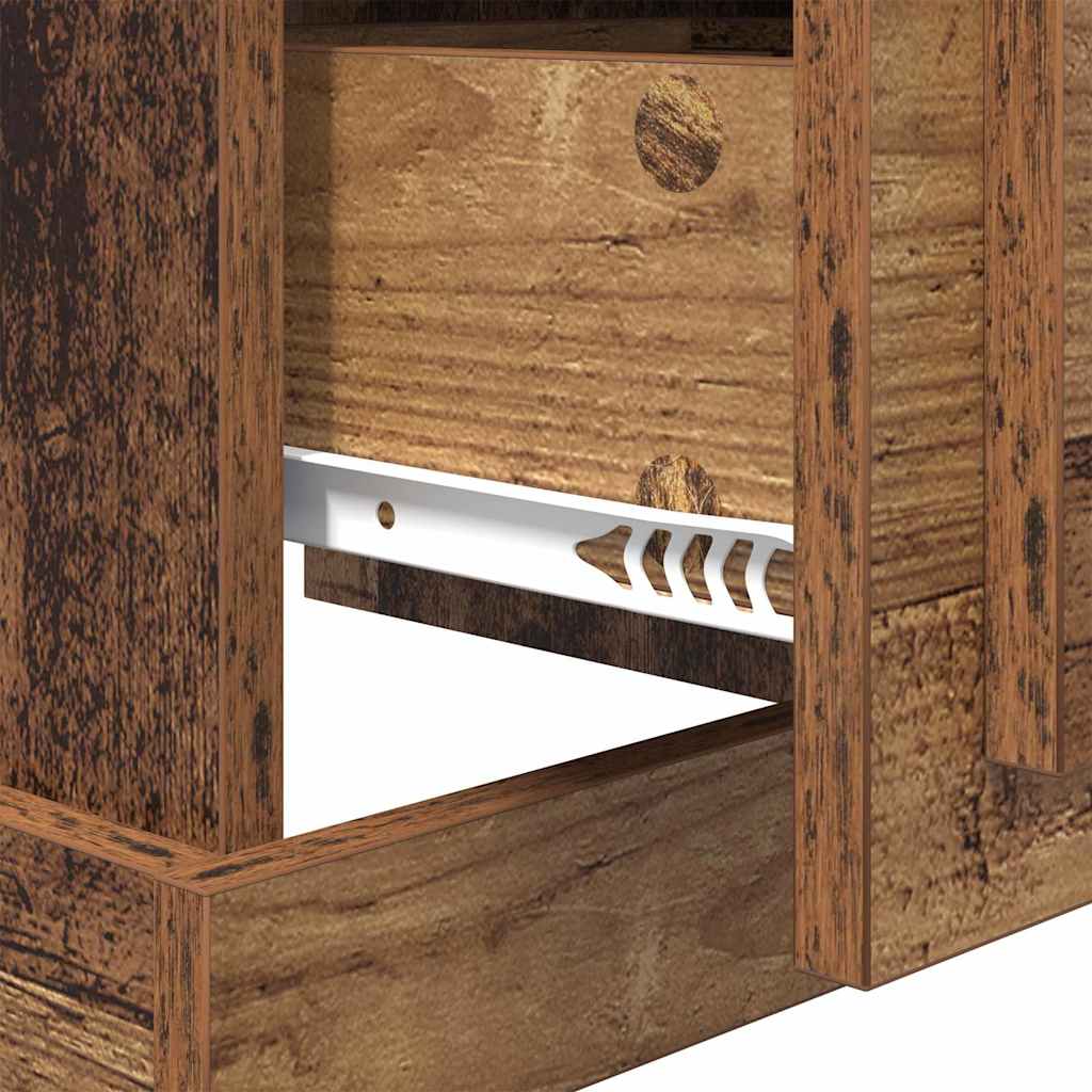 Noćni ormar s ladicama 2 pcs Staro drvo 39 x 39 x 47.5 cm