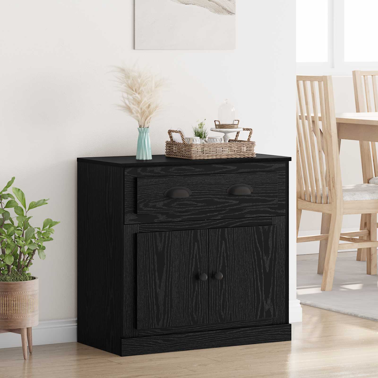 Highboard Crni hrast 70 x 35,5 x 67,5 cm Konstruirano drvo
