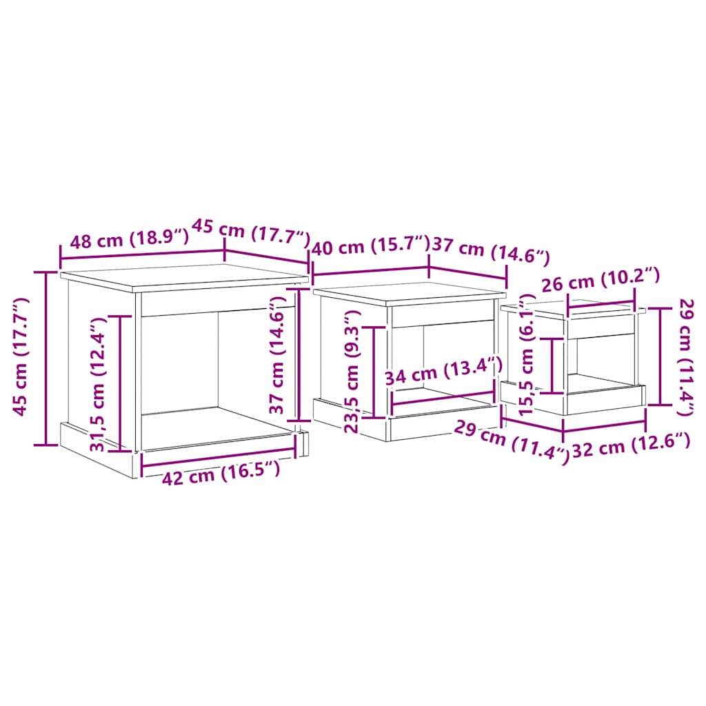 Kava Stol 3 pcs Staro drvo Konstruirano drvo