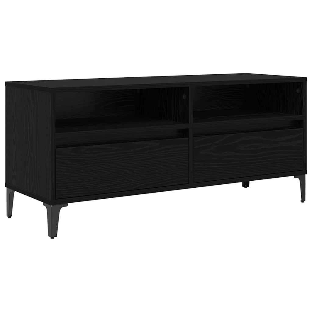 TV ormar Crni hrast 100 x 34,5 x 44,5 cm Obrađeno drvo i čelik