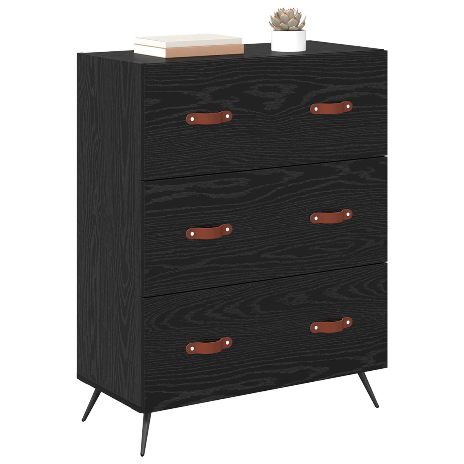 Komoda Crni Hrast 69,5 x 34 x 90 cm Konstrukcijsko drvo