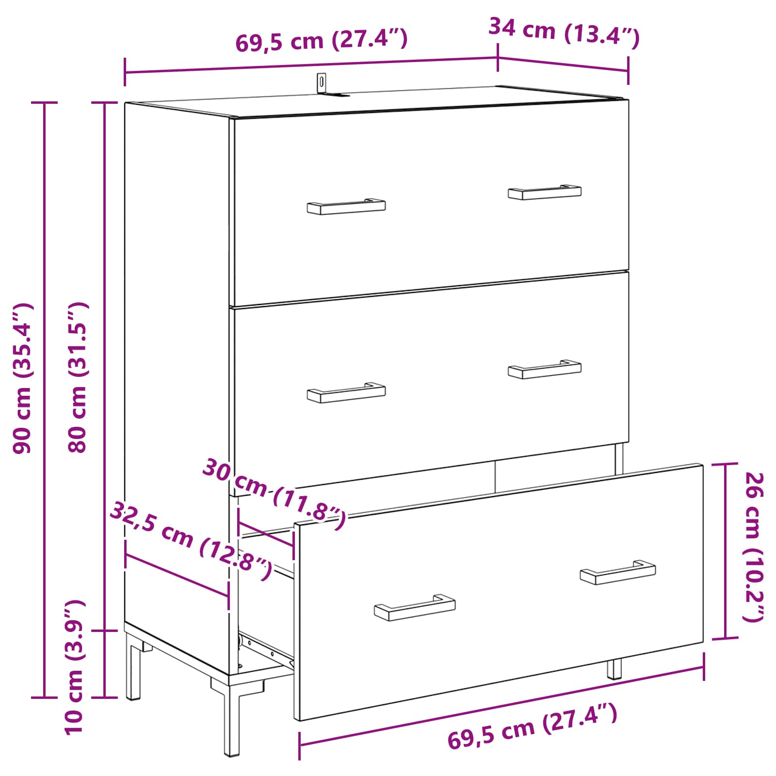 Kreveta Crni hrast 69,5 x 34 x 90 cm Obrađeno drvo i čelik