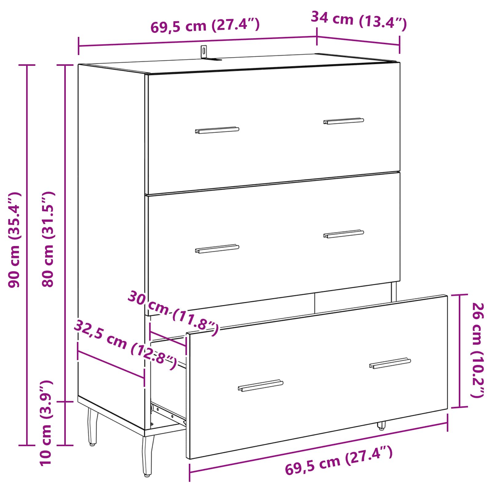 Kreveta Crni hrast 69,5 x 34 x 90 cm Obrađeno drvo i čelik