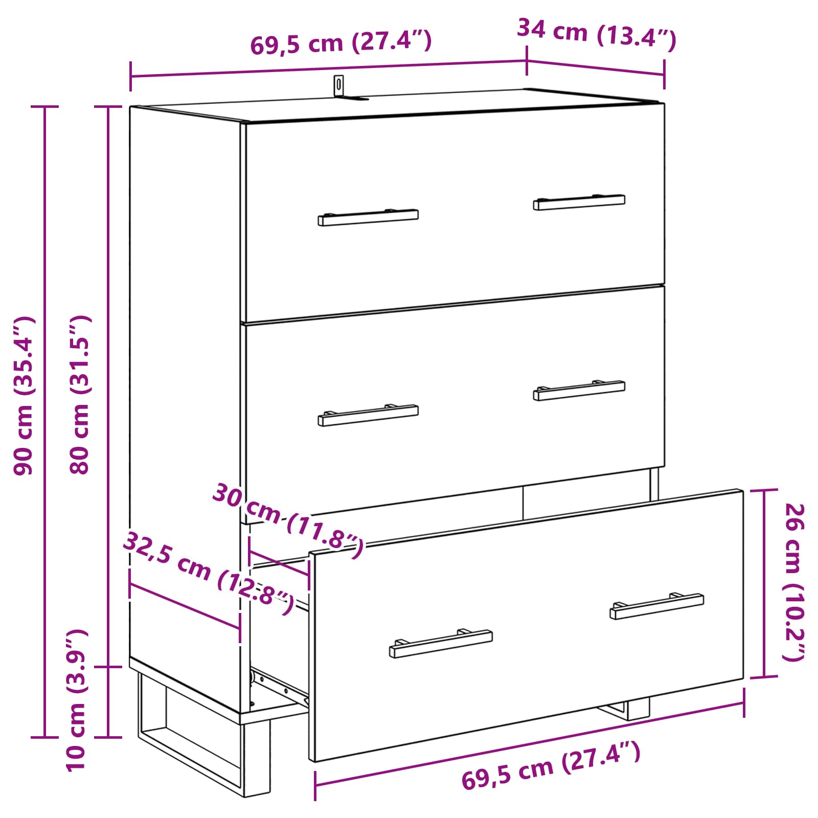 Kreveta Crni hrast 69,5 x 34 x 90 cm Obrađeno drvo i čelik