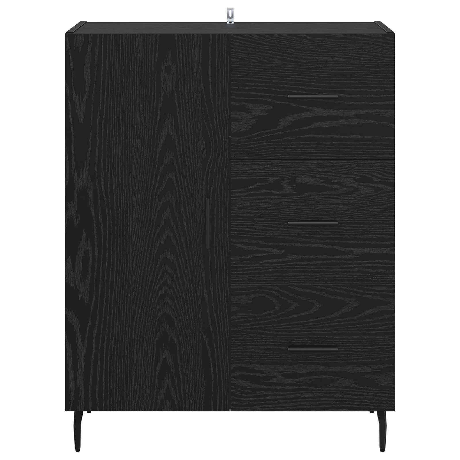 Kreveta Crni hrast 69,5 x 34 x 90 cm Obrađeno drvo i čelik