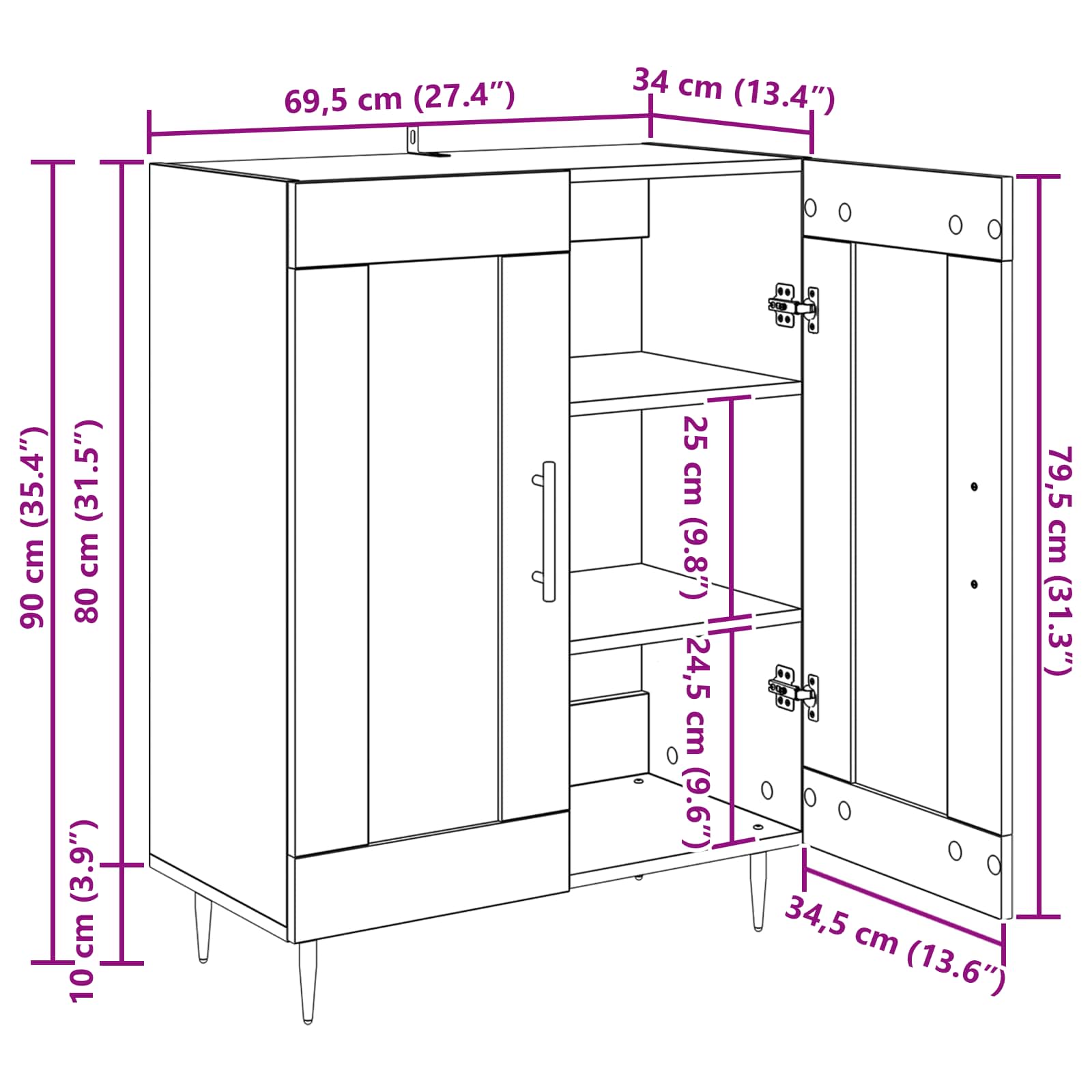 Kreveta Crni hrast 69,5 x 34 x 90 cm Obrađeno drvo i čelik