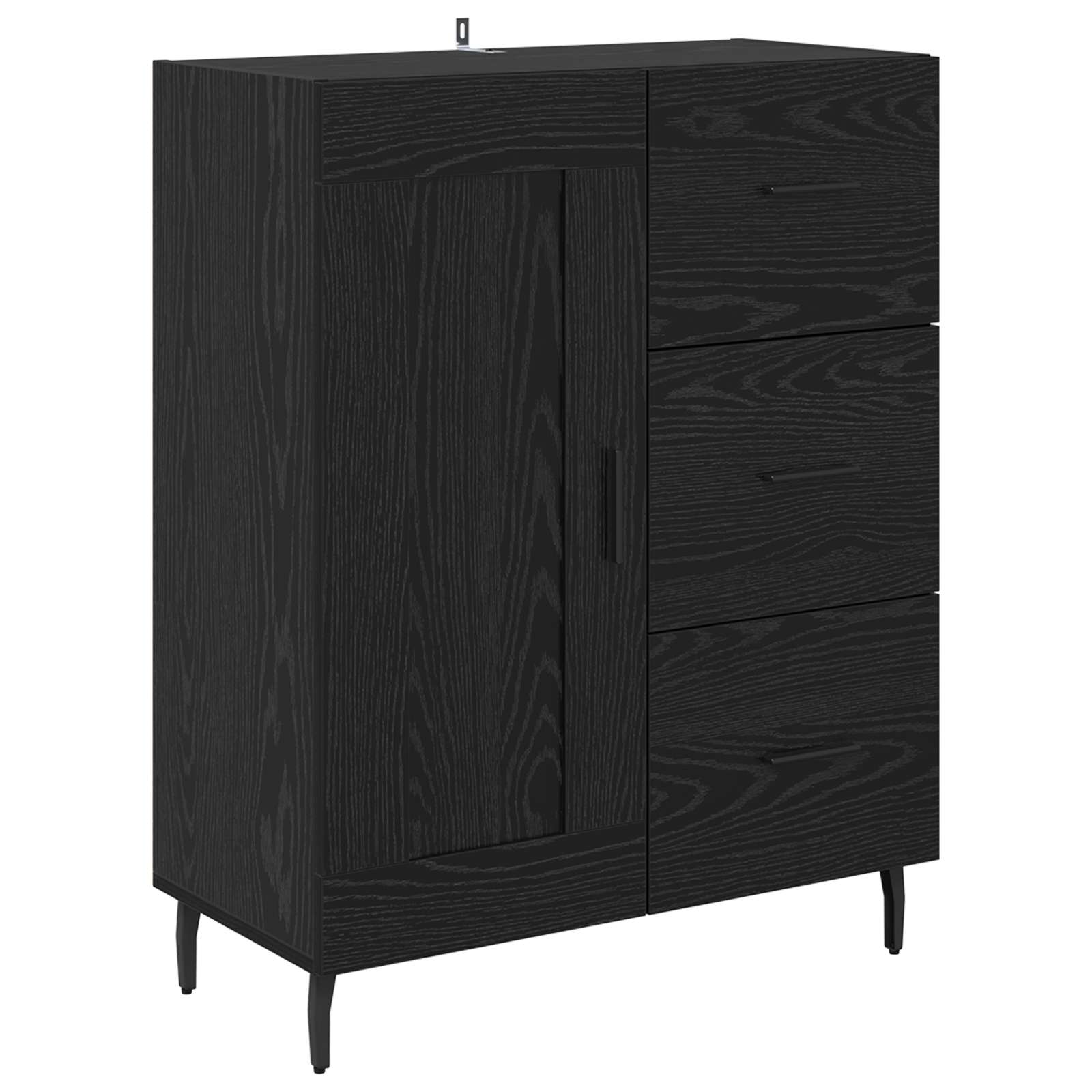 Kreveta Crni hrast 69,5 x 34 x 90 cm Obrađeno drvo i čelik