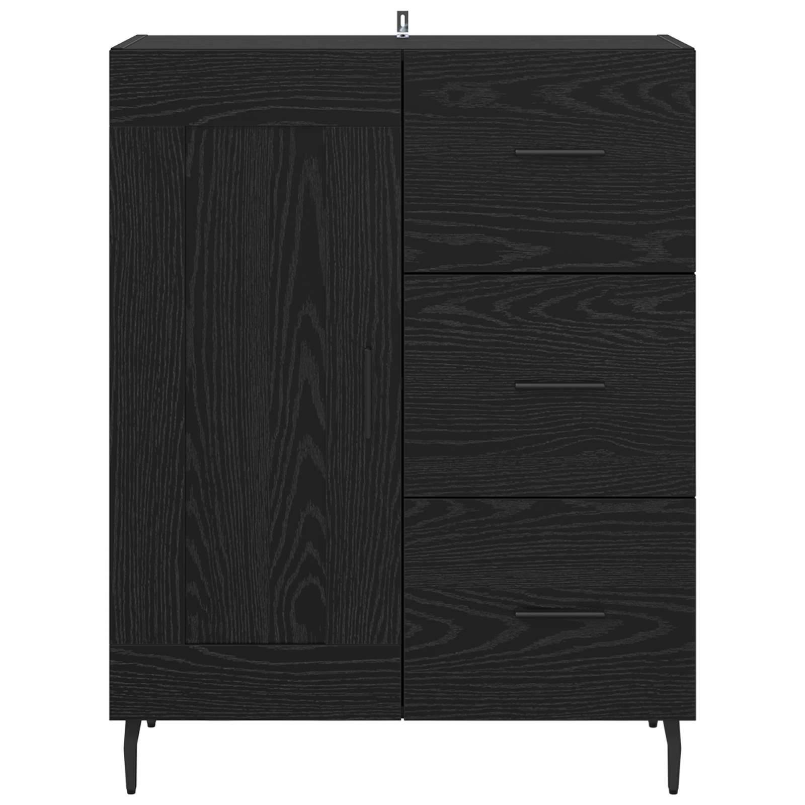 Kreveta Crni hrast 69,5 x 34 x 90 cm Obrađeno drvo i čelik