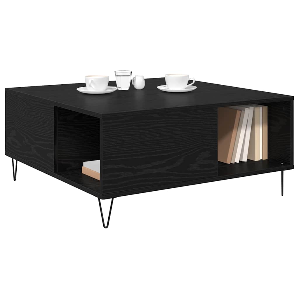 Kava Stol Crni hrast 80 x 80 x 36,5 cm Konstruirano drvo