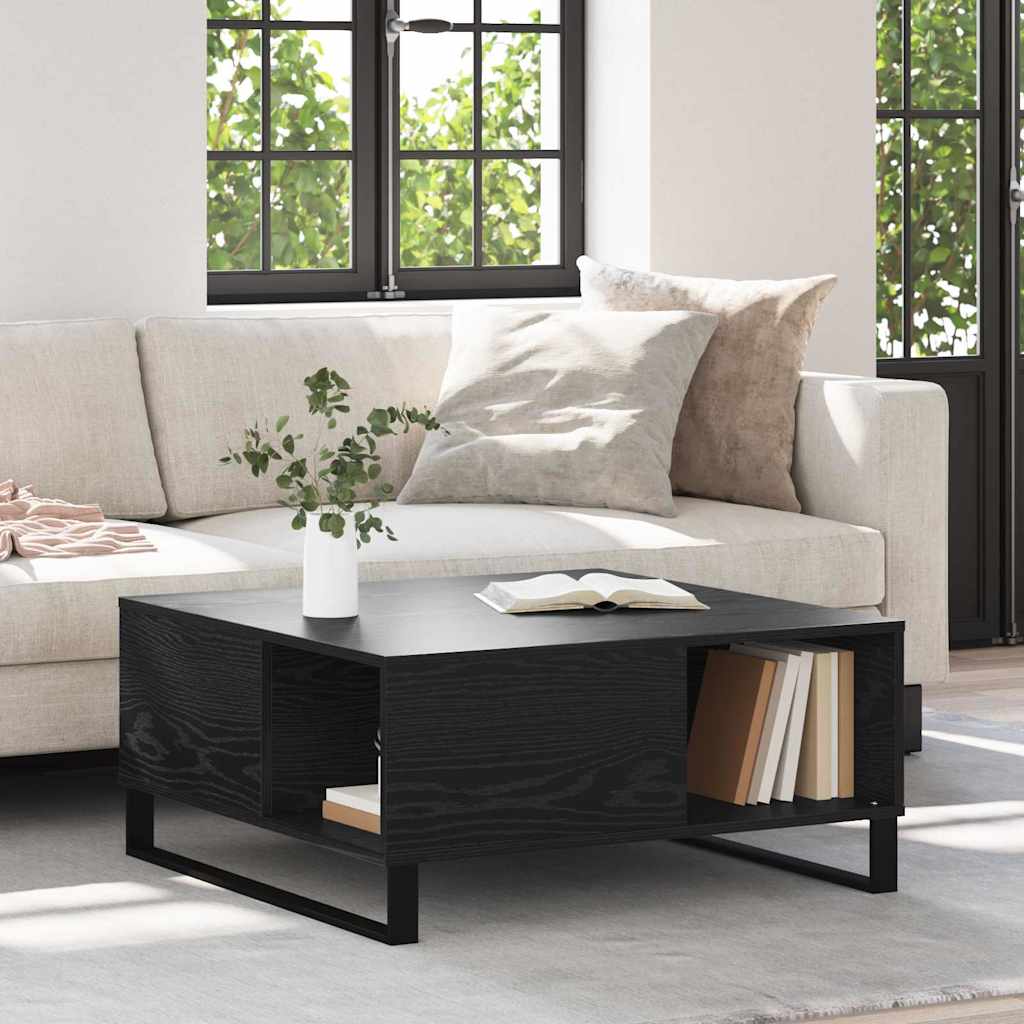 Kava Stol Crni hrast 80 x 80 x 36,5 cm Konstruirano drvo