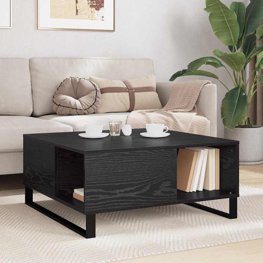 Kava Stol Crni hrast 80 x 80 x 36,5 cm Konstruirano drvo