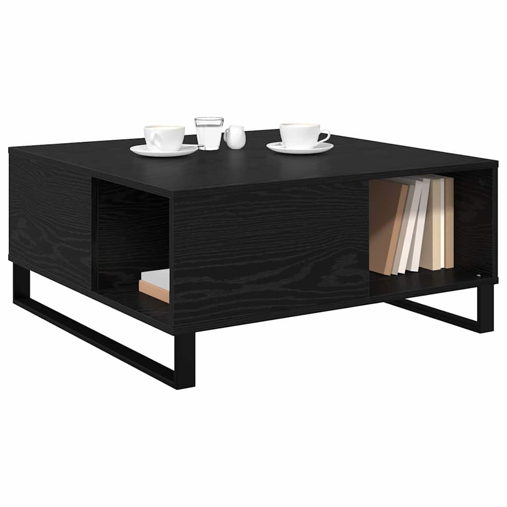 Kava Stol Crni hrast 80 x 80 x 36,5 cm Konstruirano drvo