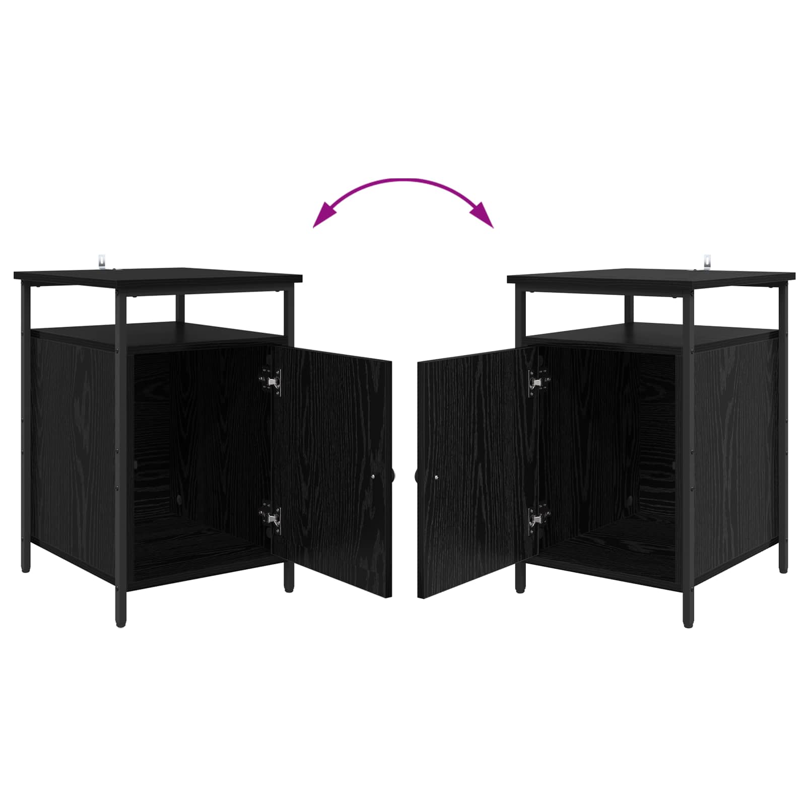Noćni ormar 2 pcs Crni hrast 40 x 42 x 60cm Konstruirano drvo