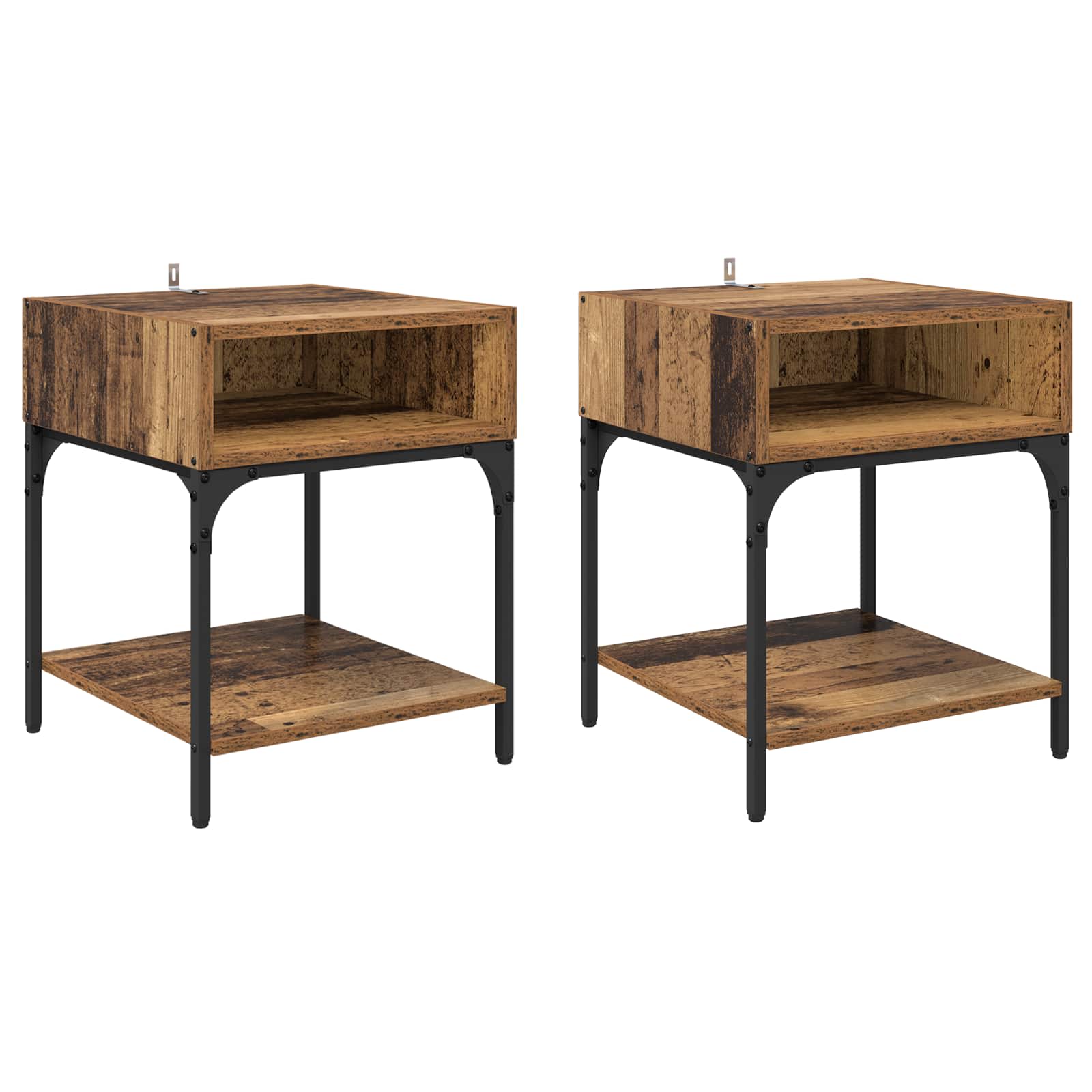 Noćni ormarić 2 pcs Staro drvo 40 x 40 x 50 cm
