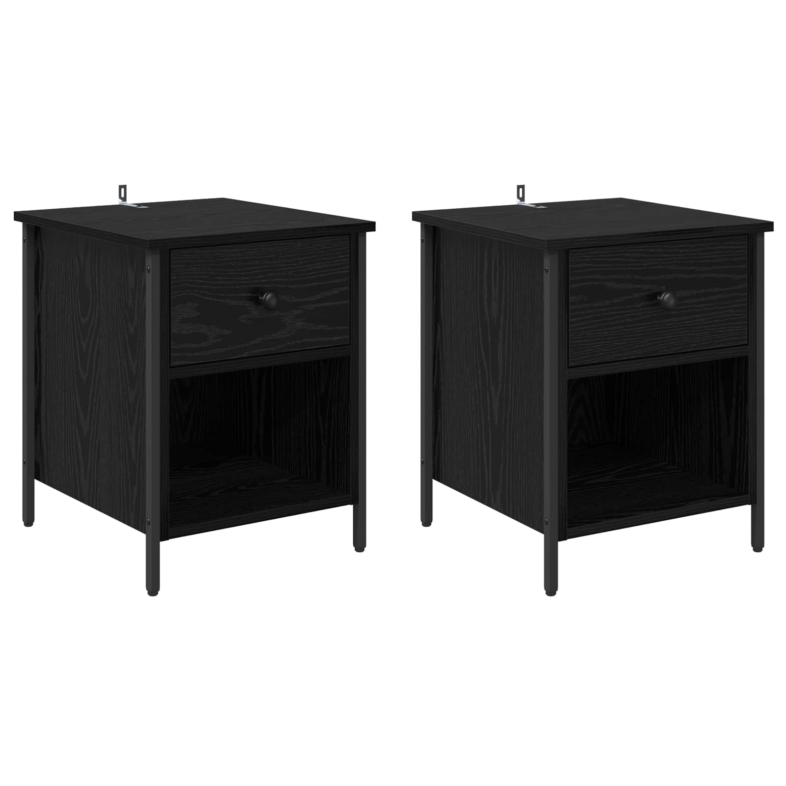 Noćni ormar 2 pcs Crni hrast 40 x 42 x 50 cm Konstruirano drvo