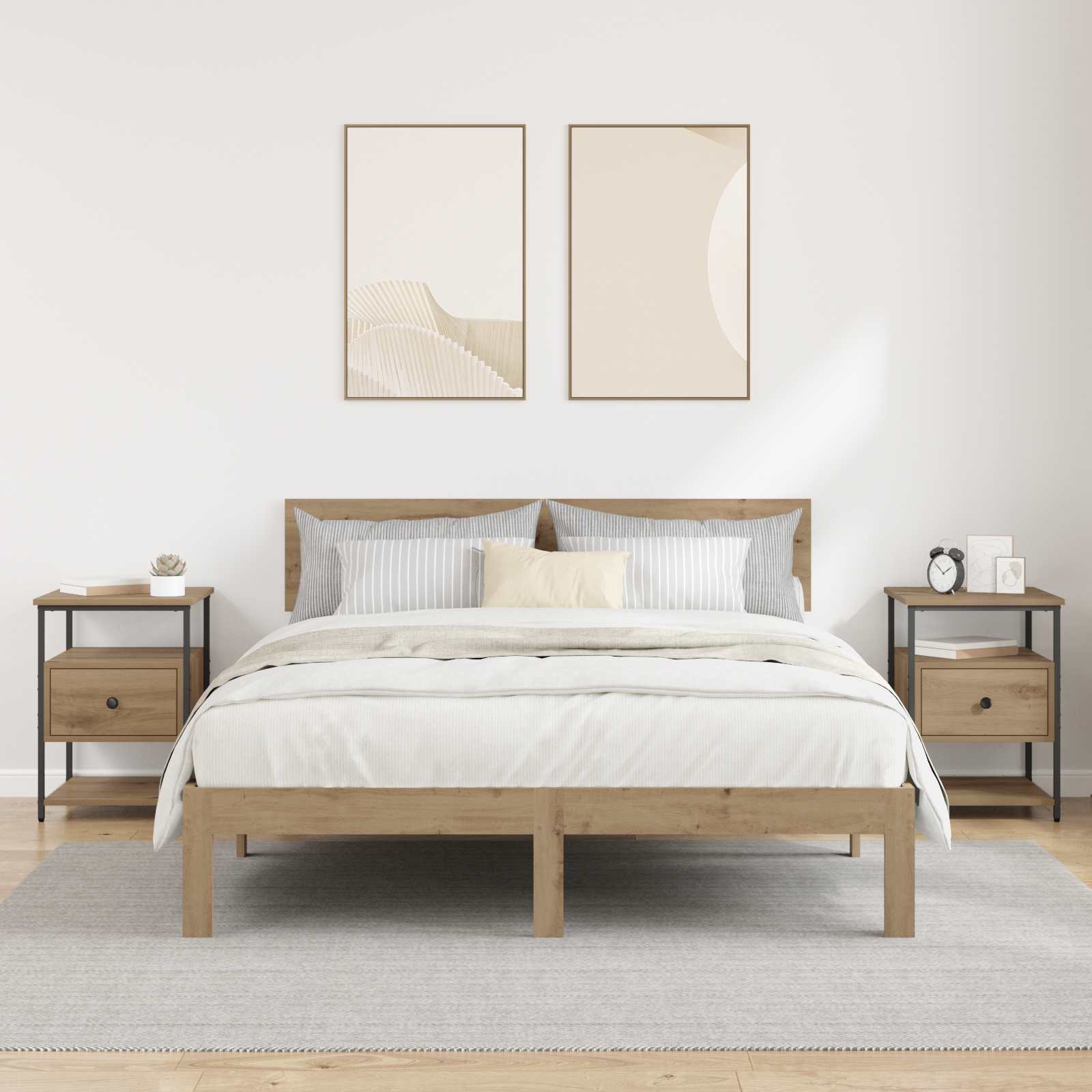Noćni ormar s ladicama 2 pcs Umjetnički hrast 40 x 42 x 56 cm