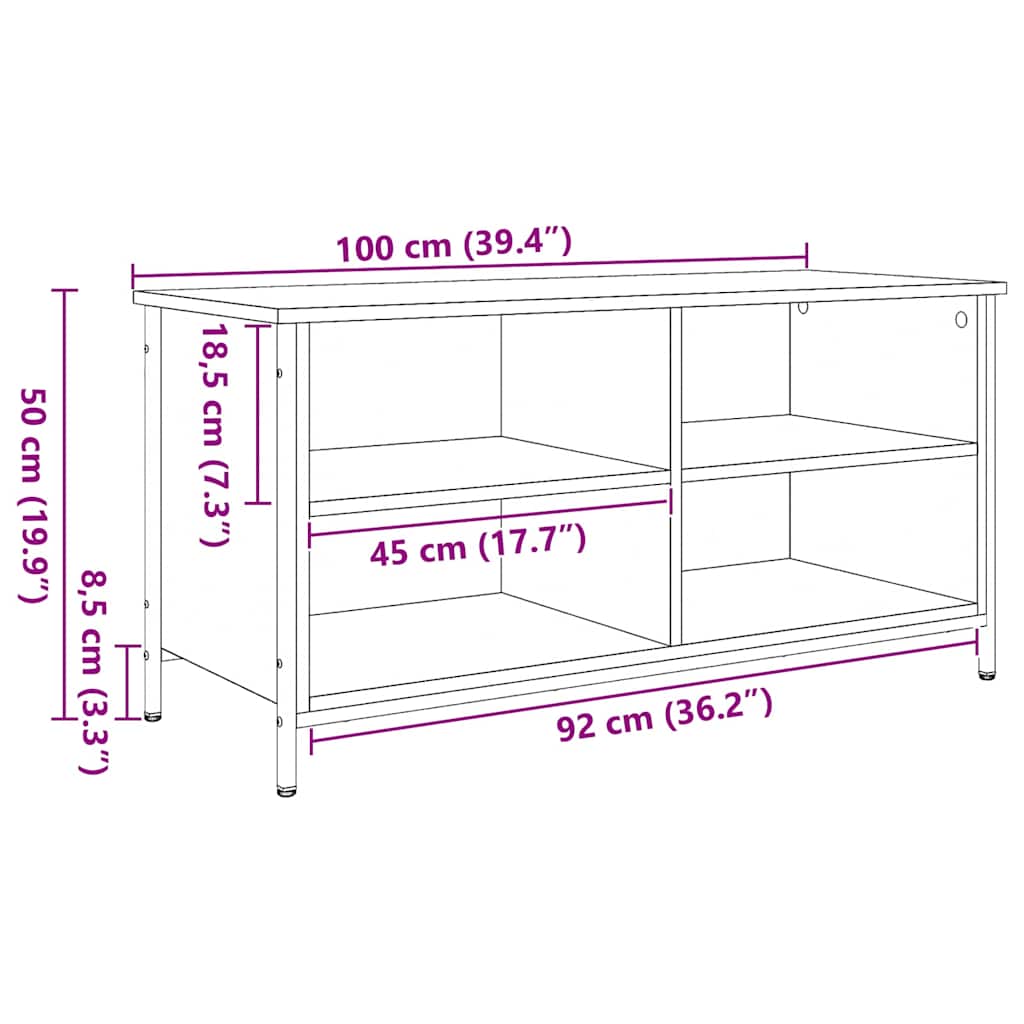TV ormar Crni hrast 100 x 40 x 50 cm Konstruirano drvo