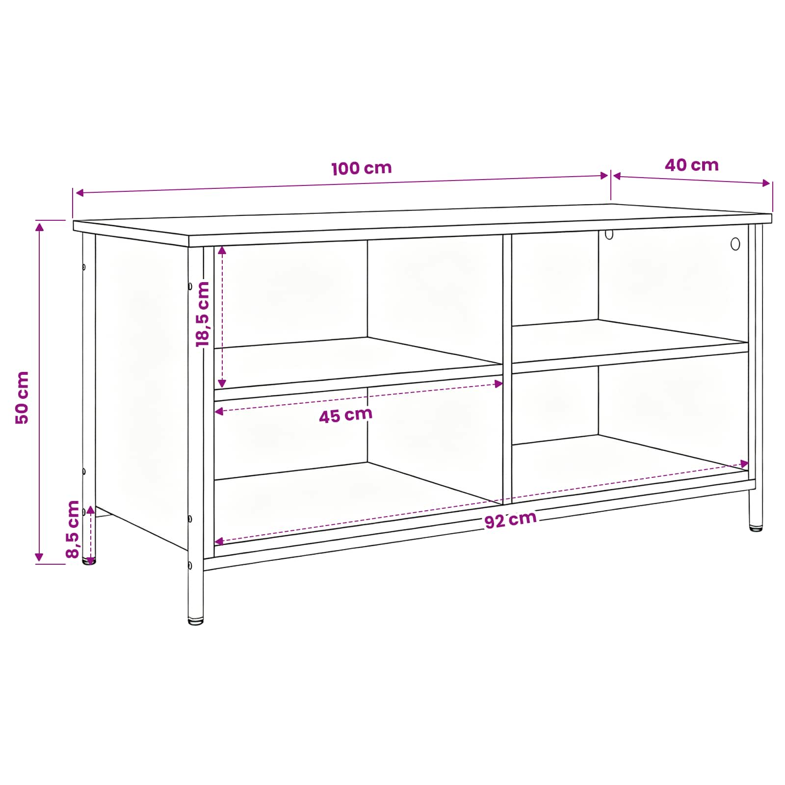 TV ormar Crni hrast 100 x 40 x 50 cm Konstruirano drvo