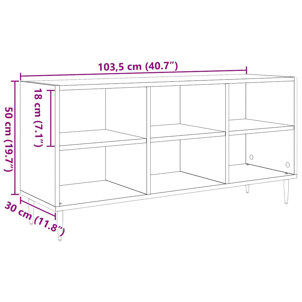 TV ormar Umjetnički hrast 103,5 x 30 x 50 cm Konstruirano drvo