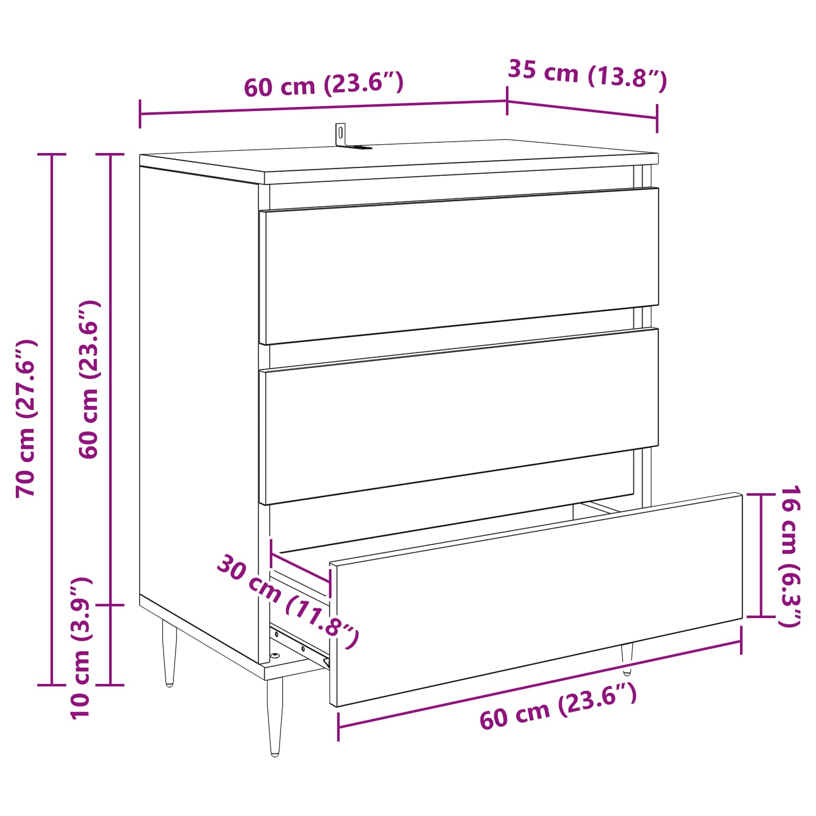 Kreveta Umjetnički hrast 60 x 35 x 70 cm Konstruirano drvo