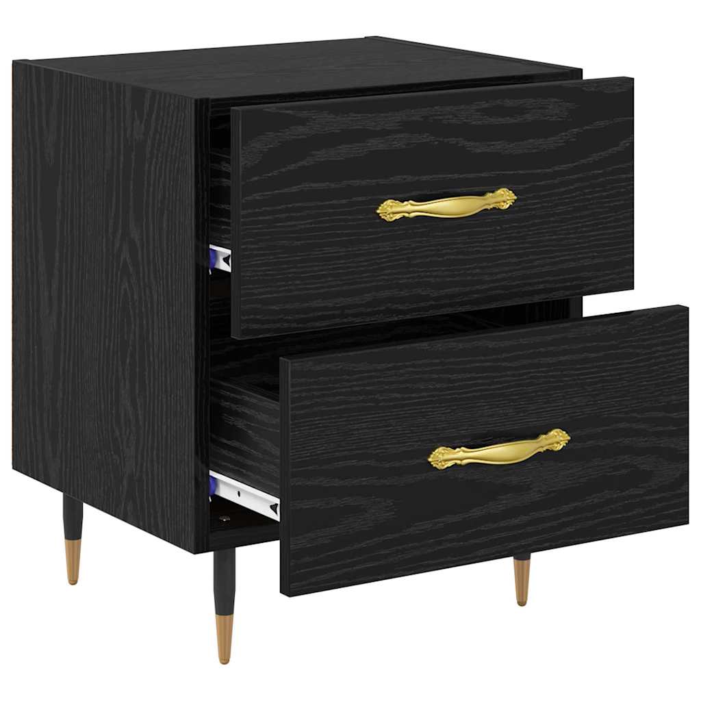 Noćni ormar s ladicama 2 pcs Crni hrast 40 x 35 x 47,5 cm