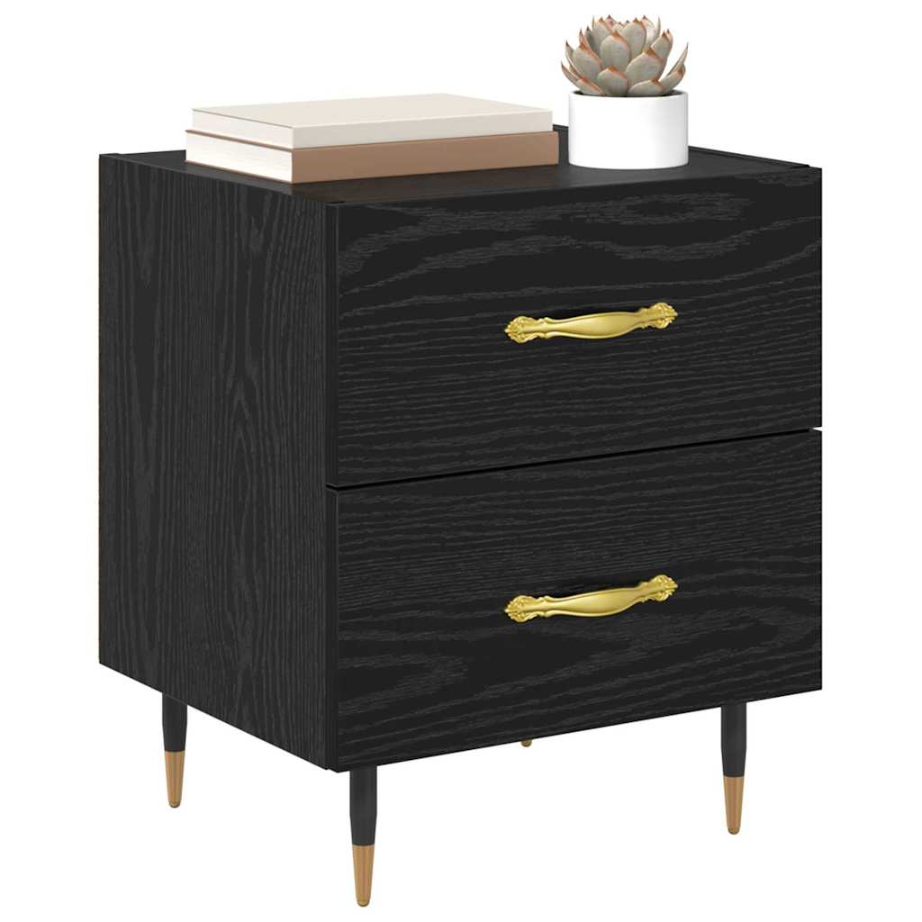 Noćni ormar s ladicama 2 pcs Crni hrast 40 x 35 x 47,5 cm