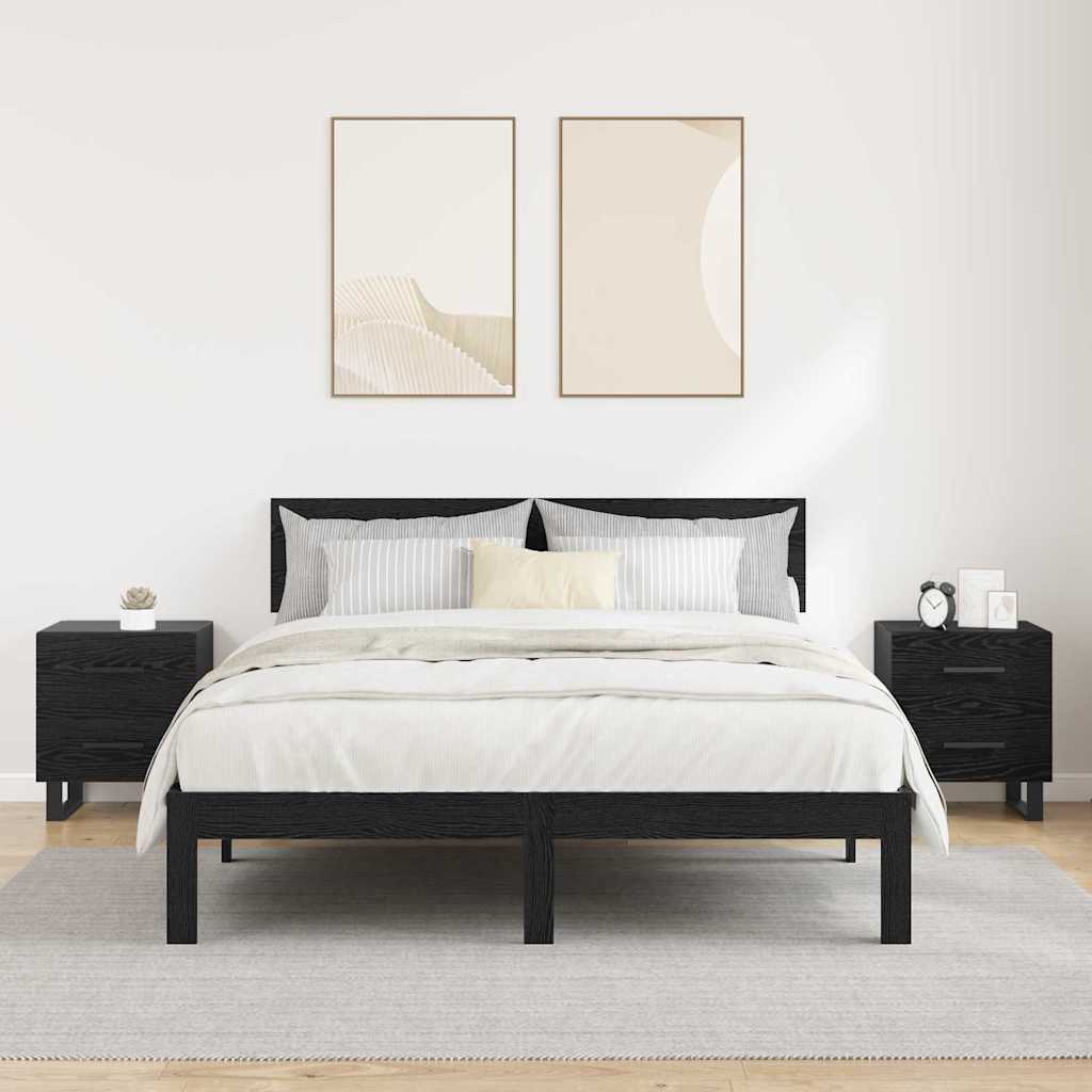 Noćni ormar s ladicama 2 pcs Crni hrast 40 x 35 x 47,5 cm