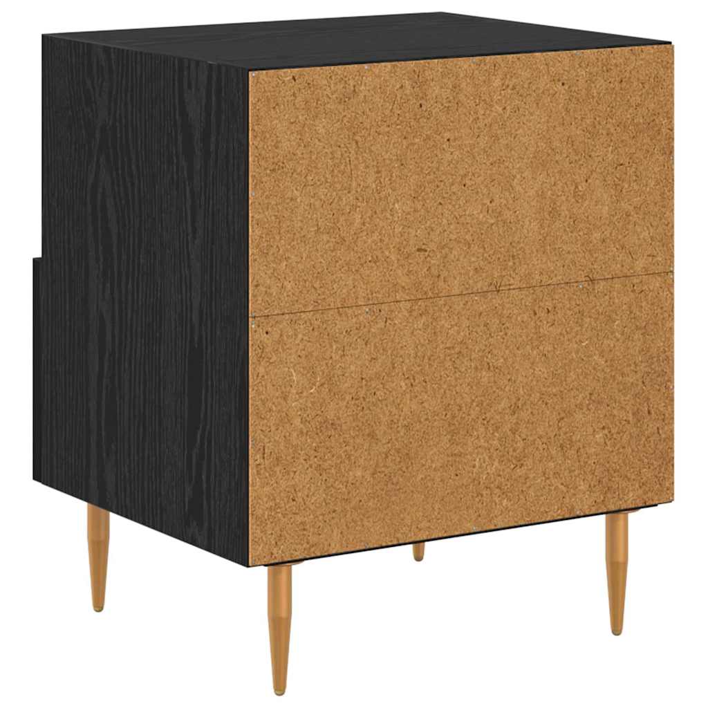 Noćni ormarić 2 pcs Crna 40 x 35 x 47,5 cm Konstruirano drvo