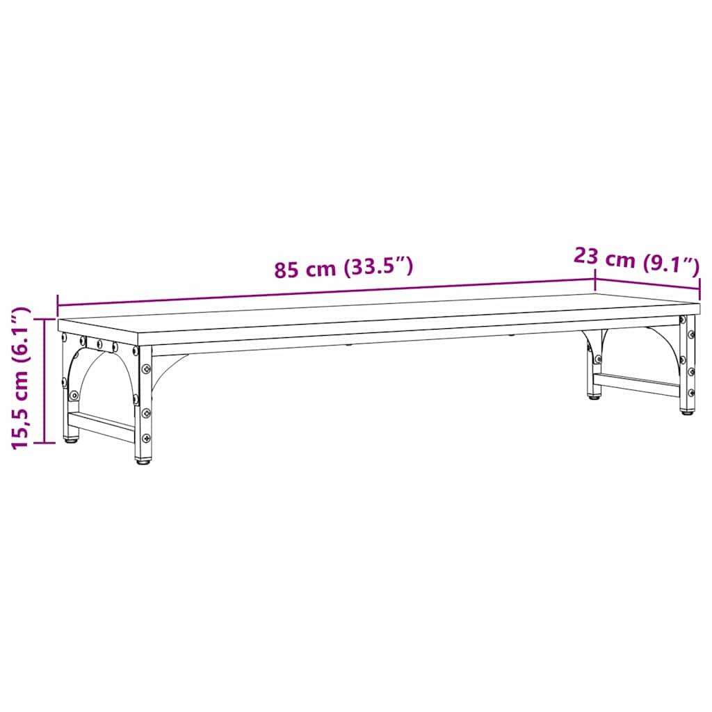 Stalak za Monitor Crni hrast 85 x 23 x 15,5 cm