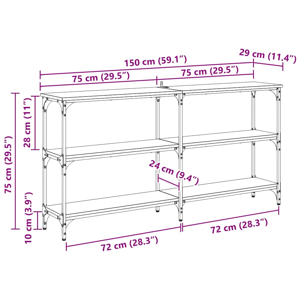 Konzolna stolica Crni hrast 150 x 29 x 75 cm