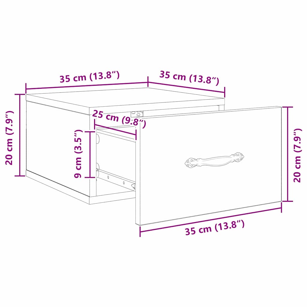 Noćni ormar s ladicama 2 pcs hrast artisan 35 x 35 x 20 cm
