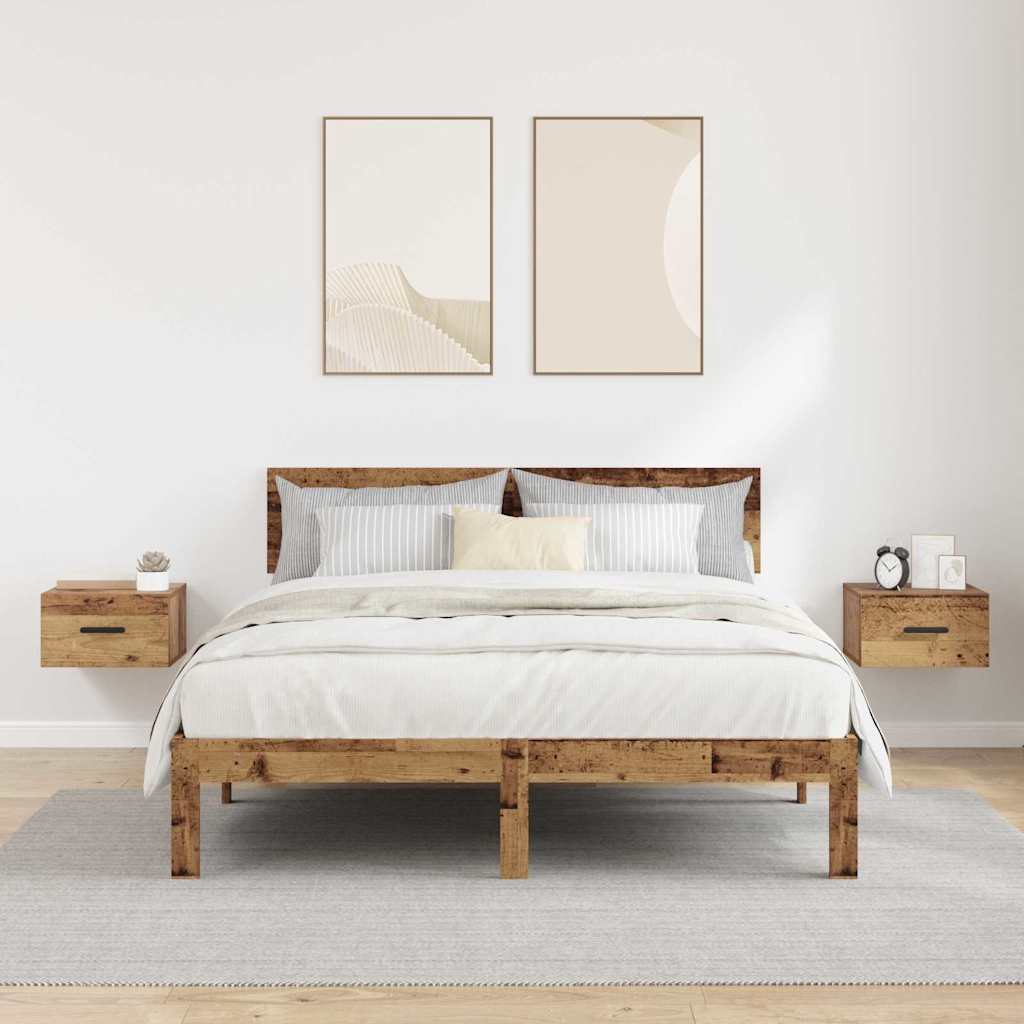 Noćni ormar 2 kom. 35 x 35 x 20 cm Konstruirano drvo Staro drvo